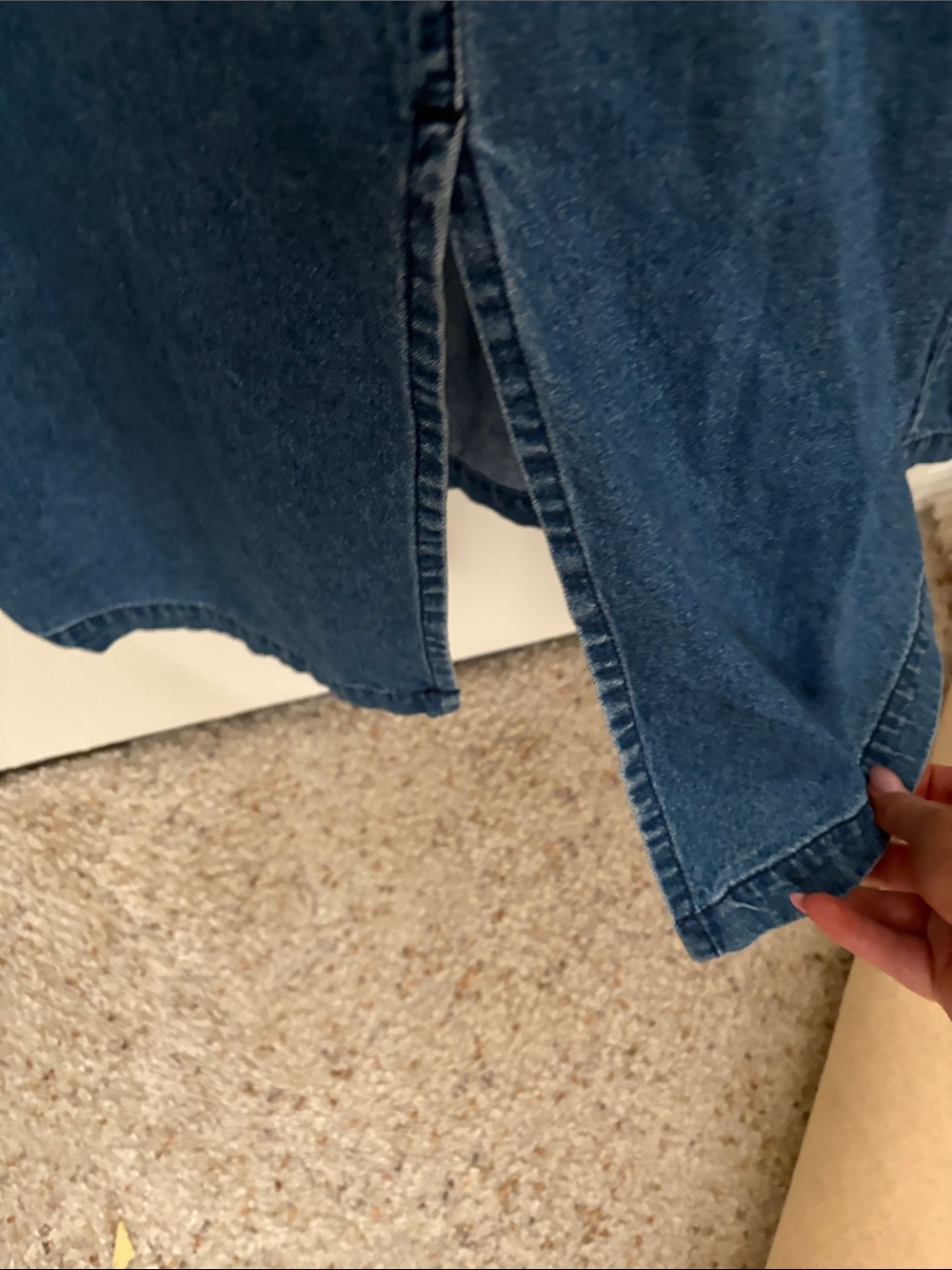 Classic Blue Denim Sleeveless Midi Dress - Picture 5 of 6
